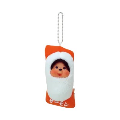 Sekiguchi Sushi Monchhichi SS Size Keychain Salmon