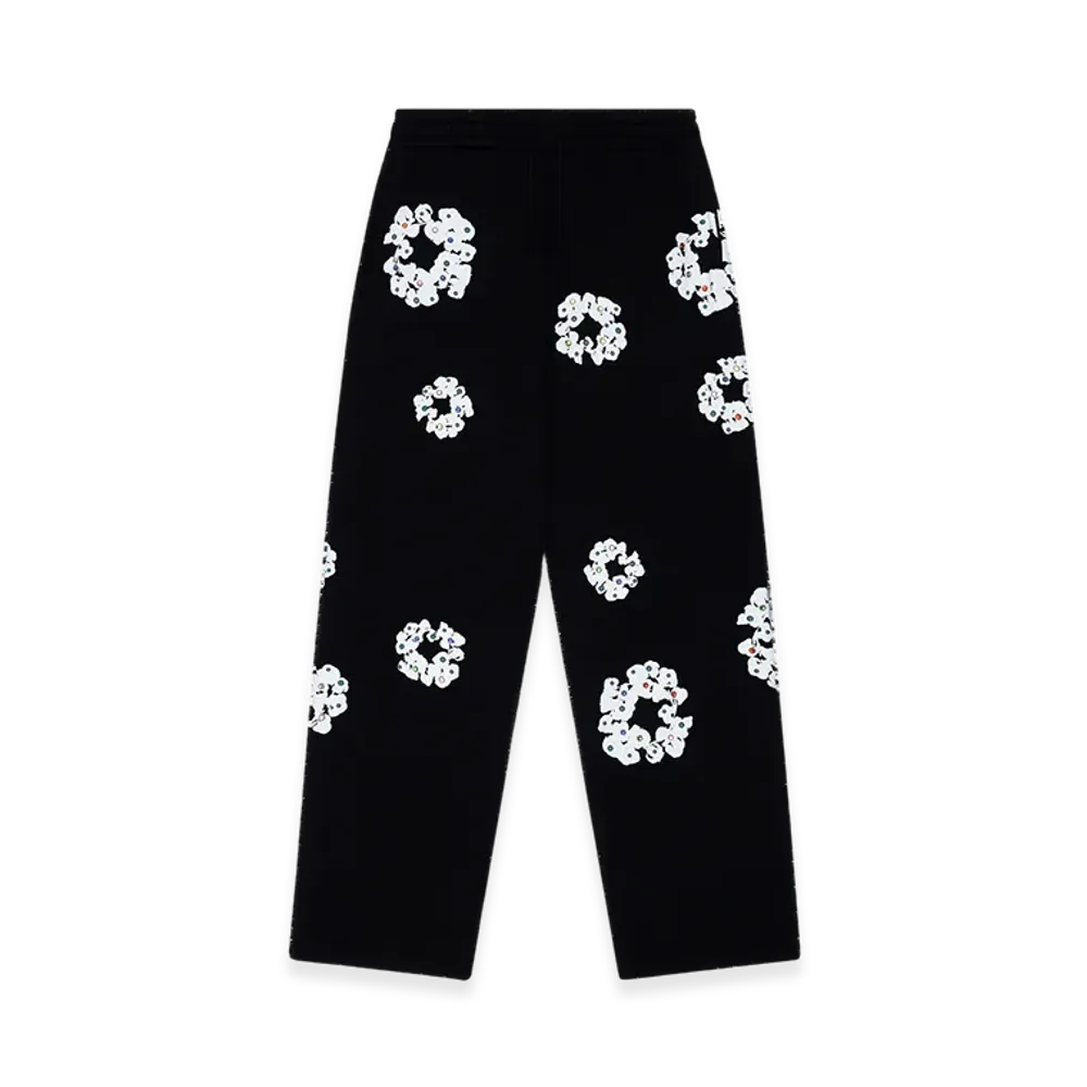 DENIM TEARS Rhinestone Cotton Wreath Sweatpants "Black"