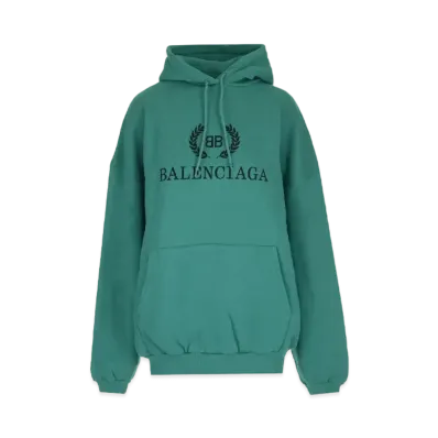 BALENCIAGA Logo Print Hooded SweatShirts "Green"