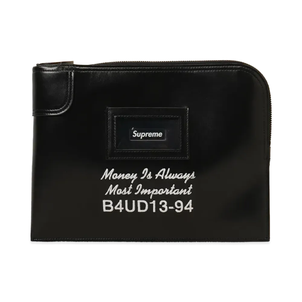 Supreme Leather Money Bag (25SS) "Black"