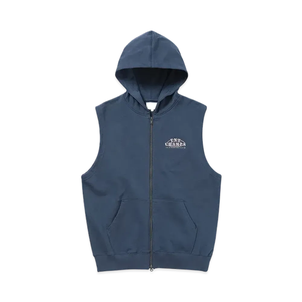 thisisneverthat Sleeveless Zip Up Hoodie "Deep Water"