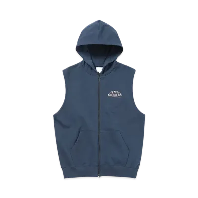 thisisneverthat Sleeveless Zip Up Hoodie "Deep Water"