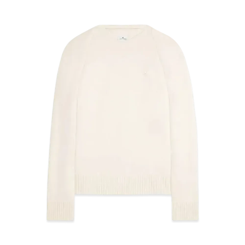 Courreges Wool Sweater With Drap Behind The Back "Natural Beige"