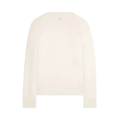 Courreges Wool Sweater With Drap Behind The Back "Natural Beige"