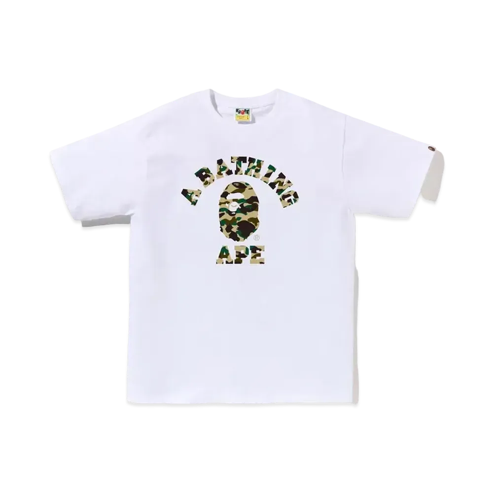 A BATHING APE 1st Camo College Tee "WhitexYellow"