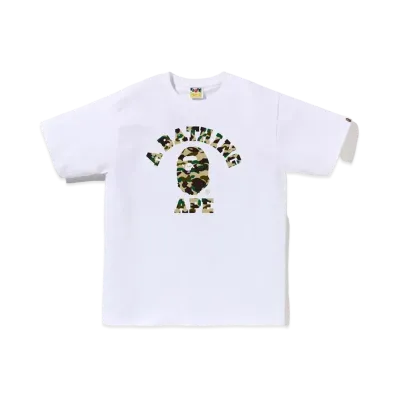 A BATHING APE 1st Camo College Tee "WhitexYellow"