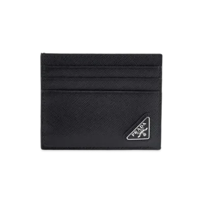 PRADA Saffiano Leather Card Holder "Black"