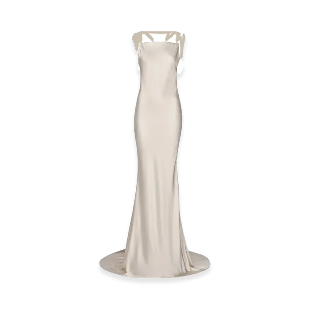 Maison Margiela Women's Hammered Satin Gown "Ivory"