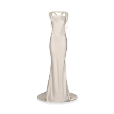 Maison Margiela Women's Hammered Satin Gown "Ivory"