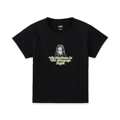 X-Girl Women's Glitter Logo And Face S/S Baby Tee "Black"