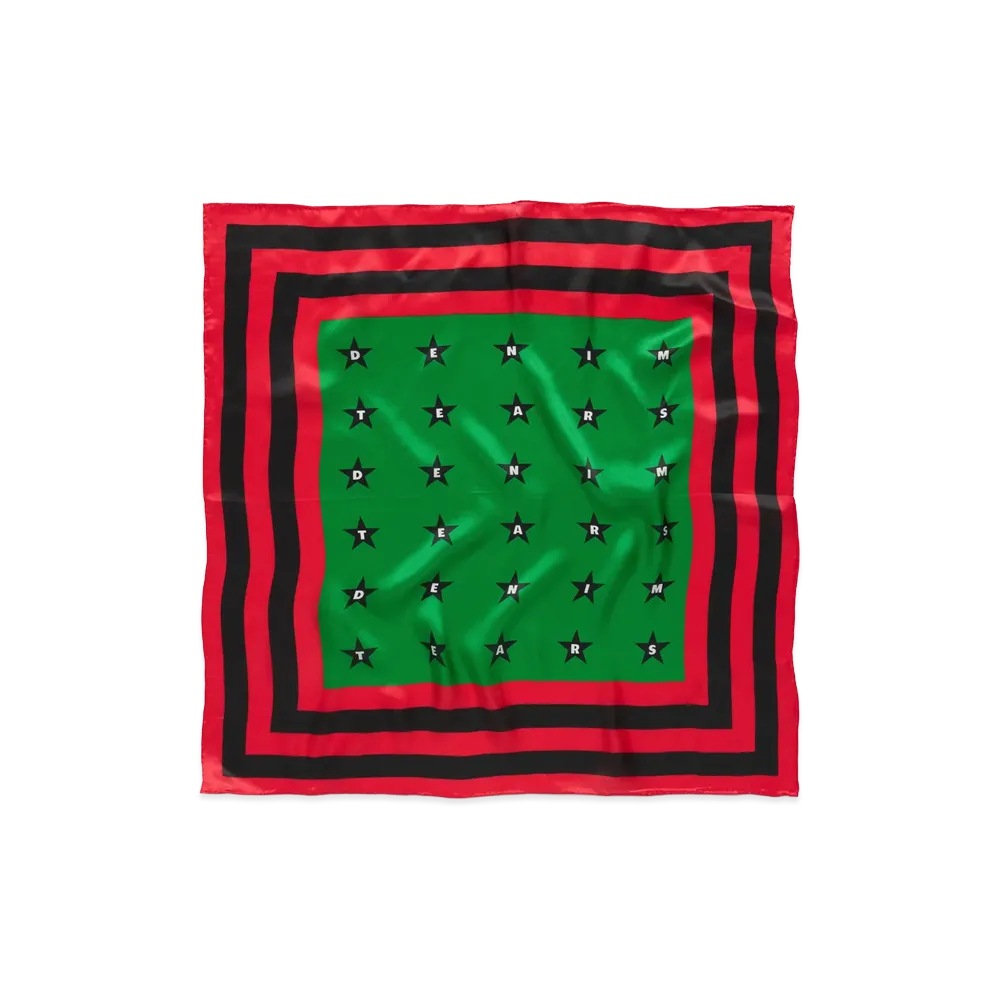 DENIM TEARS Diaspora Star Silk Scarf "Red/Black/Green(RBG)"