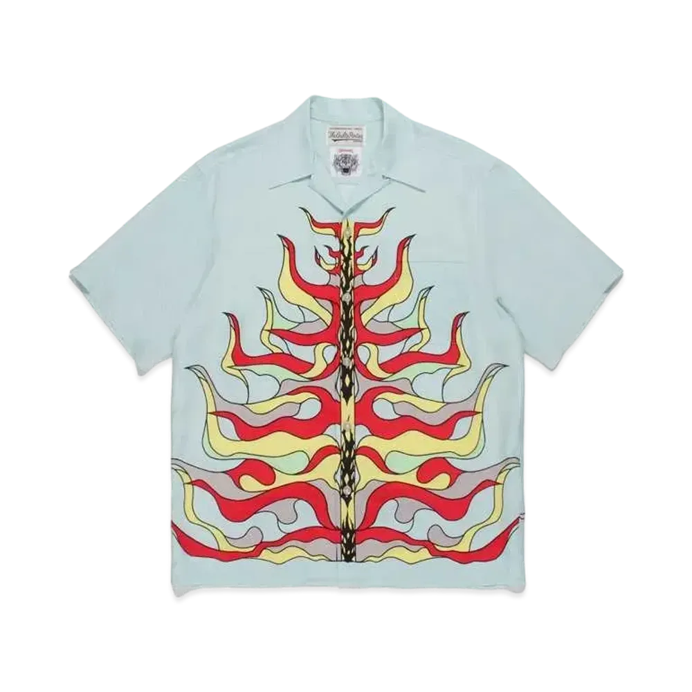 WACKO MARIA WOLF’S HEAD / HAWAIIAN SHIRT "Light Green"
