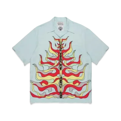 WACKO MARIA WOLF’S HEAD / HAWAIIAN SHIRT "Light Green"