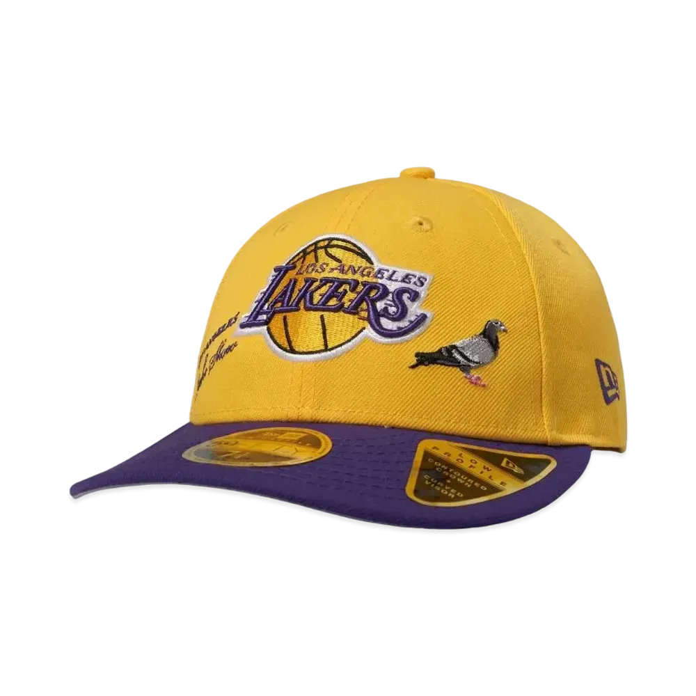 NEW ERA LP 59FIFTY STAPLE LOS ANGELES LAKERS YELLOW PURPLE VISOR