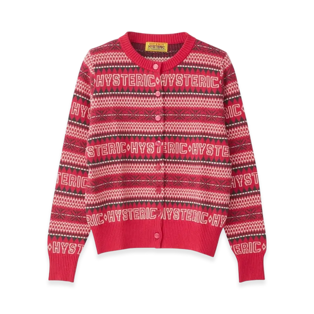 HYSTERIC GLAMOUR Hysteric Nordic Jacquard Cardigan "Pink/Multicolor"