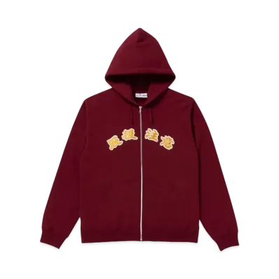 BlackEyePatch HANDLE WITH CARE ZIP HOODIE "Burgundy"