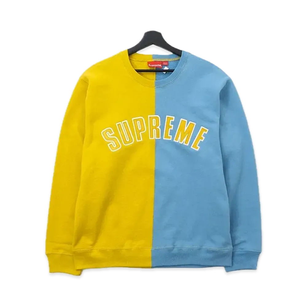 Supreme Split Crewneck Sweatshirt "Yellow"