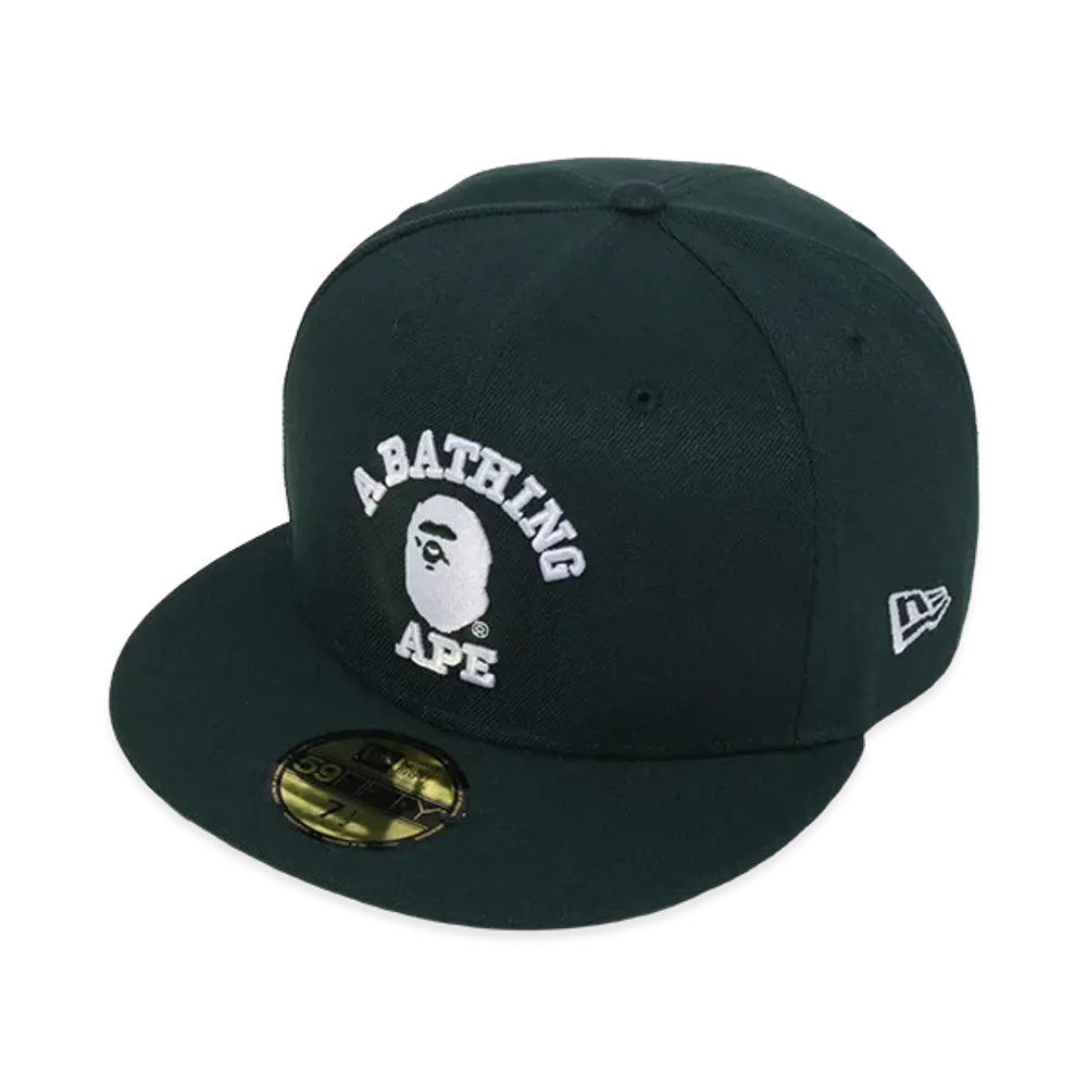 A BATHING APE x NEW ERA Glow In The Dark College 59Fifty Cap "Green"
