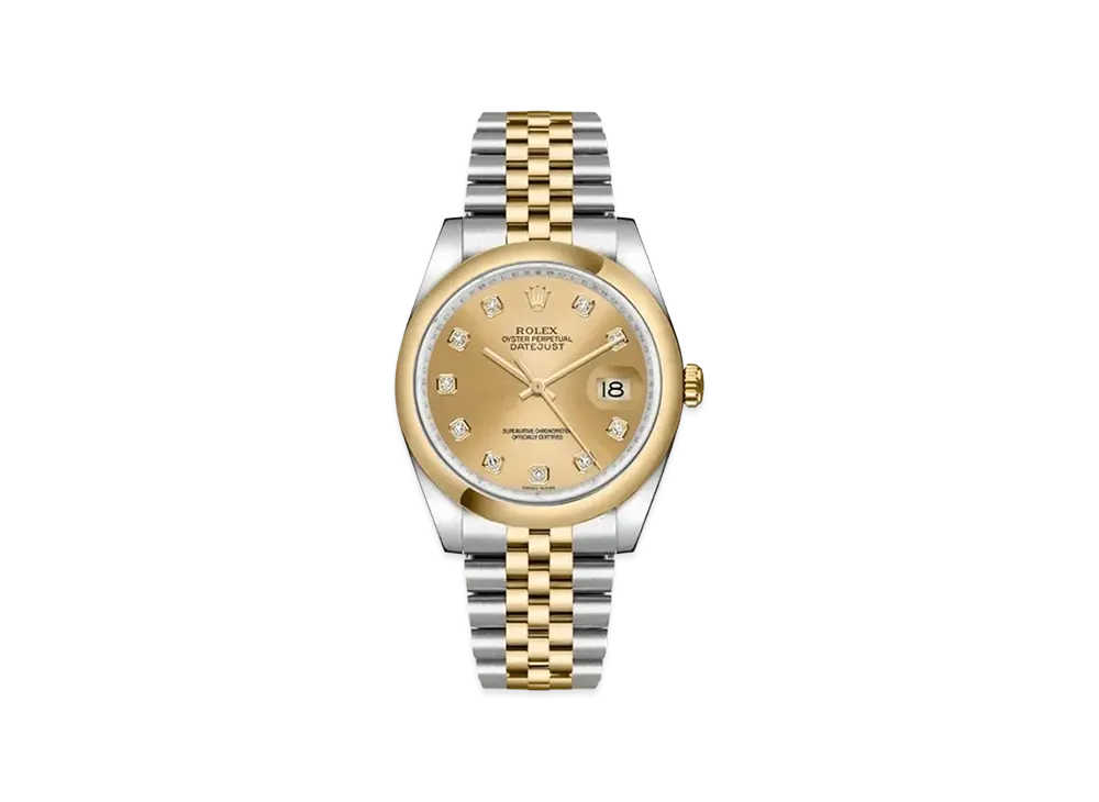 ROLEX Datejust 36 10P Diamonds "Champagne/Stainless Steel/Yellow Gold"