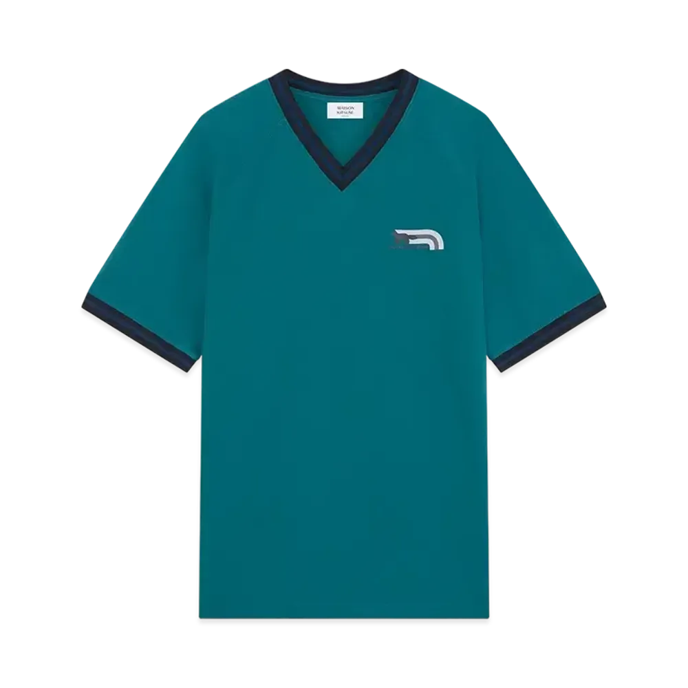 Maison Kitsune Flash Fox Raglan T-shirt "Lake Blue"