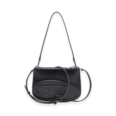 Diesel 1Dr Twin 1Dr Twin-Double-Pouch Shoulder Bag In Printed Leather "Black"