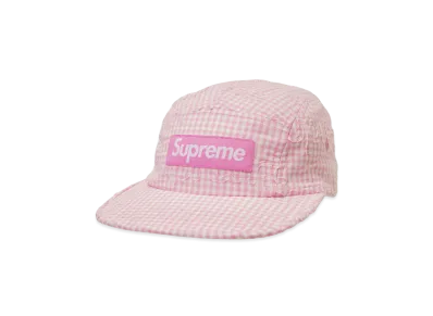 Supreme Monogram Gingham Camp Cap "Pink"
