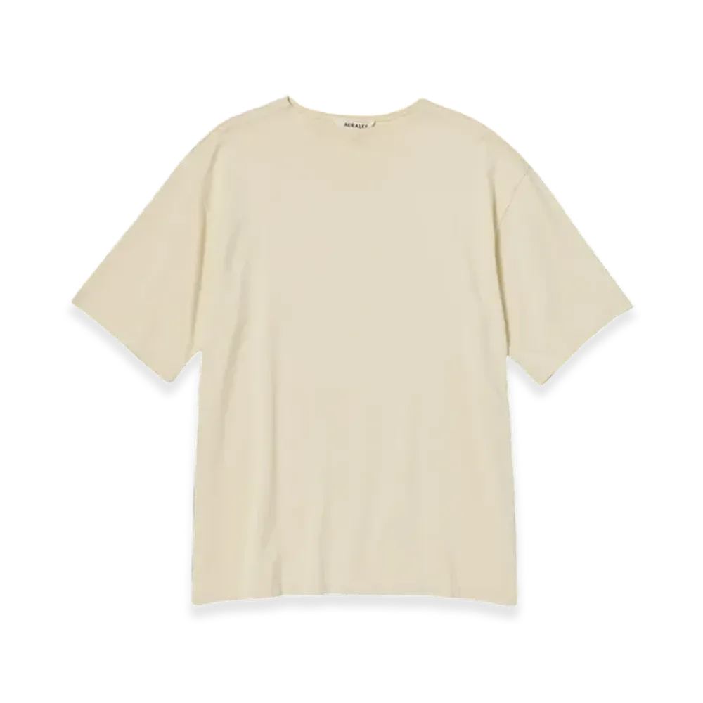 AURALEE Luster Plaiting Narrow Boat Neck T-Shirt "Ivory"