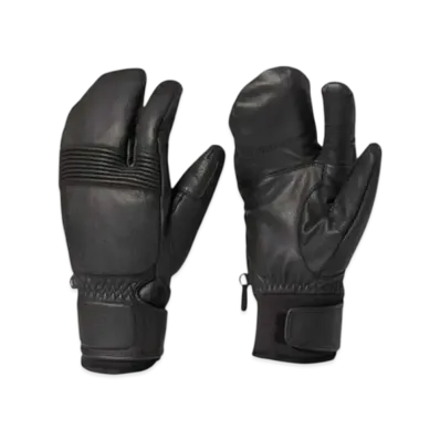 Goldwin Leather Three Finger Form Fitting Gloves (Ski / Men's) "Black"