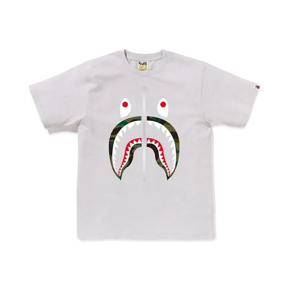 A BATHING APE 1st Camo Shark Tee "Gray/Green"