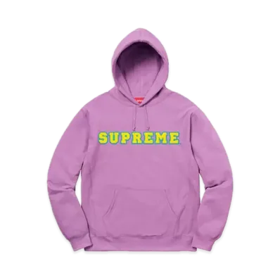 Supreme Cord Collegiate Logo Hooded Sweatshirt "Violet"