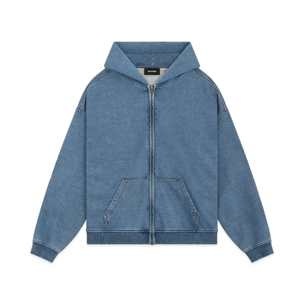WE11DONE Washed Zip-up Hoodie "Blue"