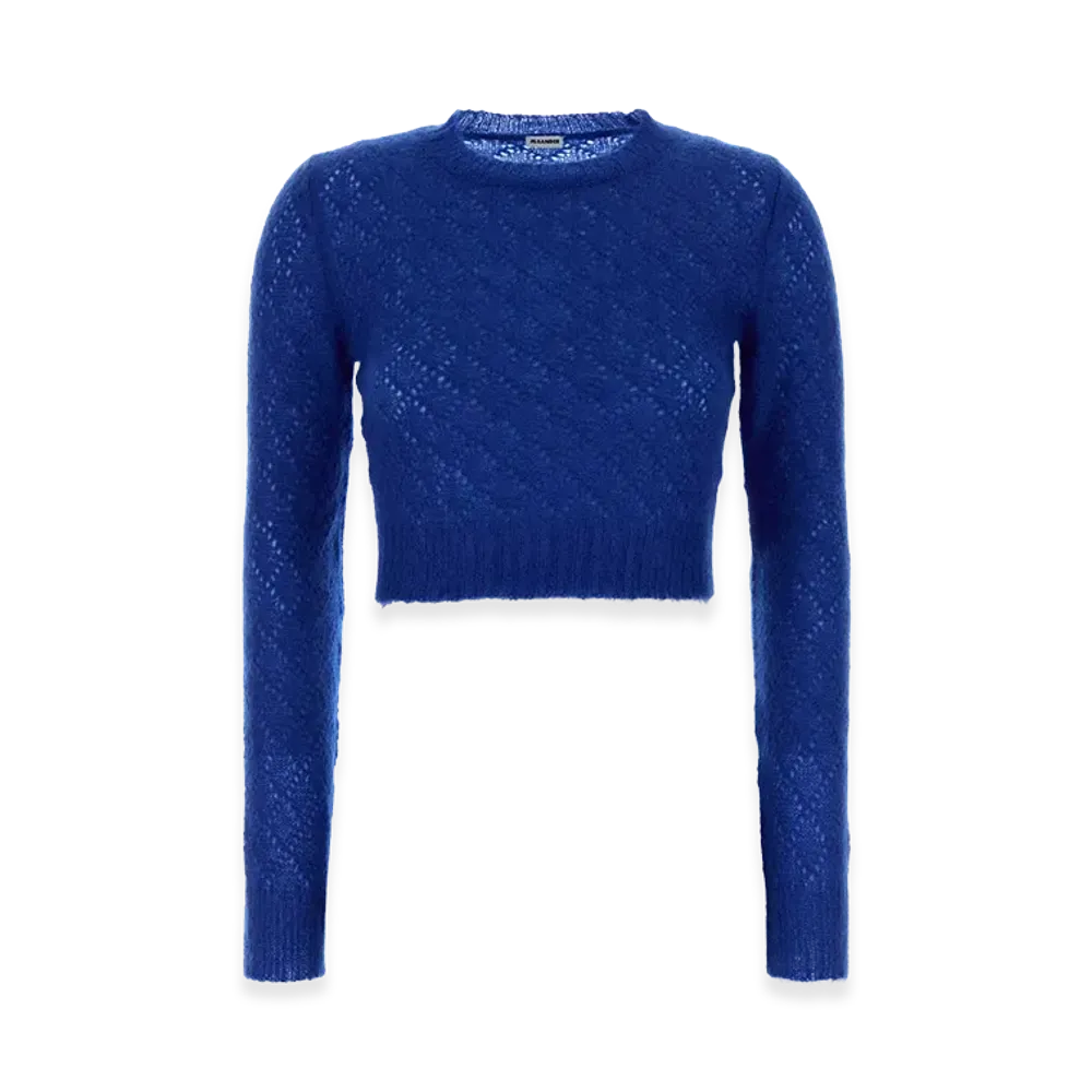 Jil Sander Women's Mohair Blend Sweater "Blue"
