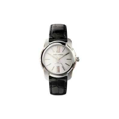 DOLCE&GABBANA DG7 Watch In Steel With Engraved Side Decoration In Gold "Silver/Black"