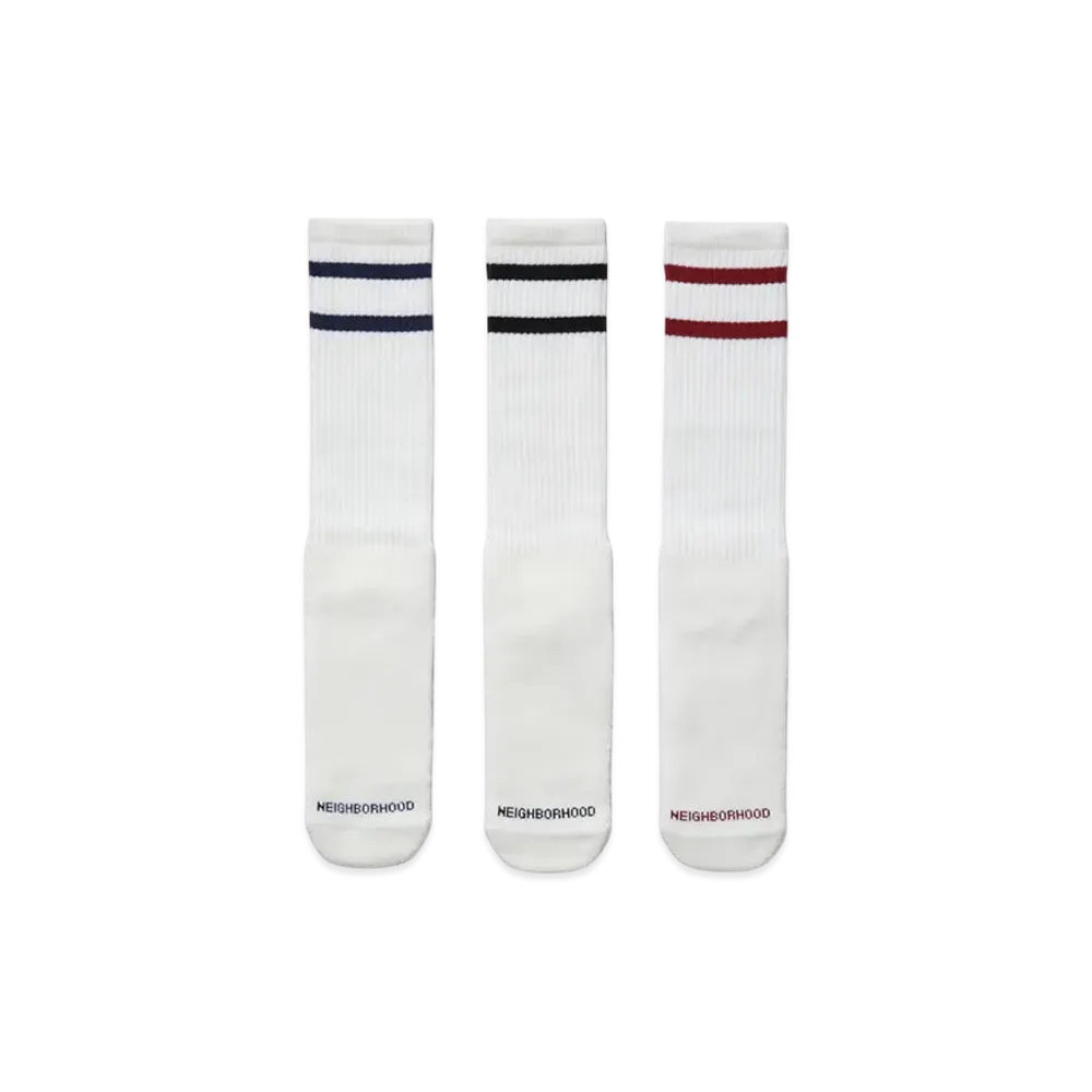 NEIGHBORHOOD Classic 3Pack Socks "White"