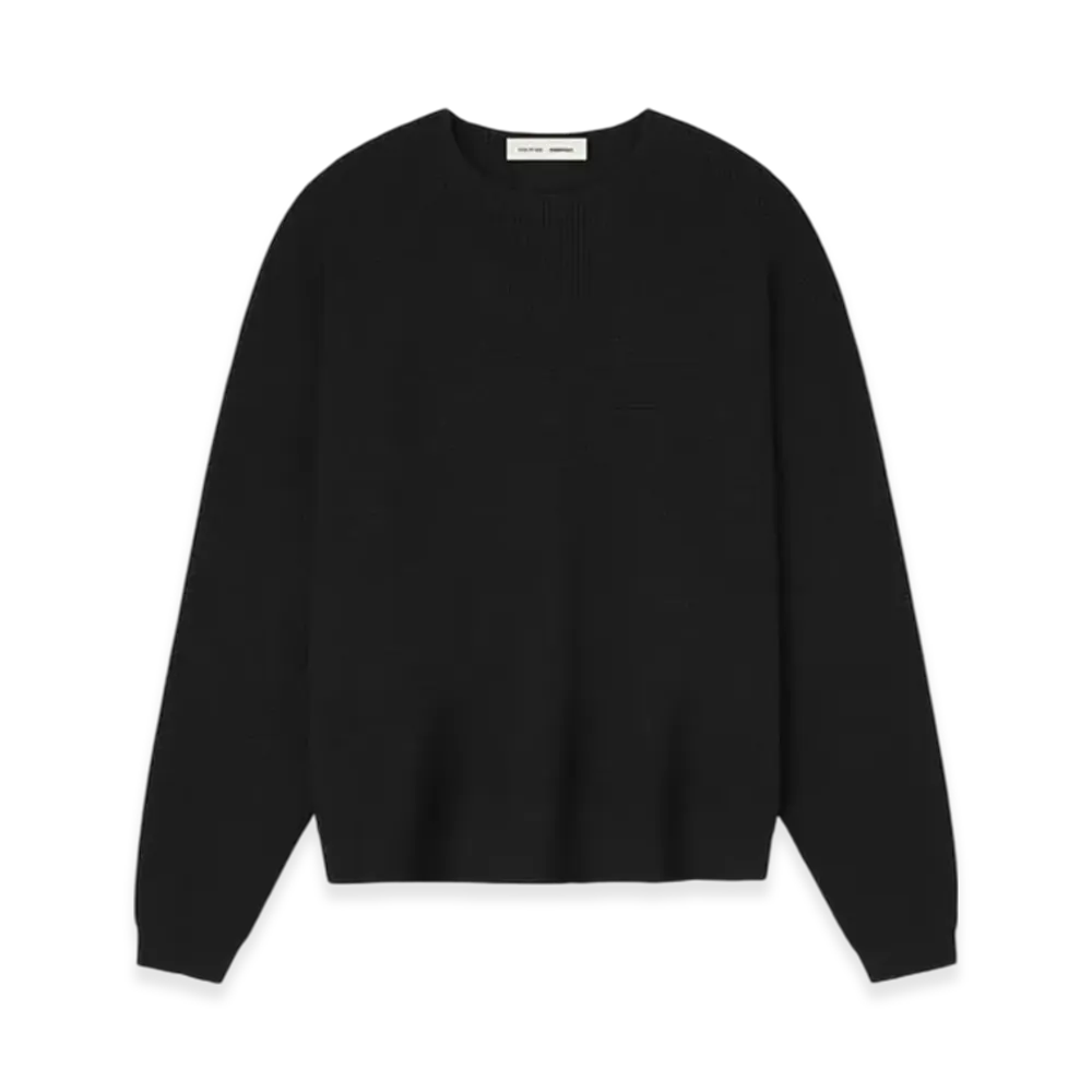 FEAR OF GOD ESSENTIALS Waffle Crewneck Sweater "Jet Black"
