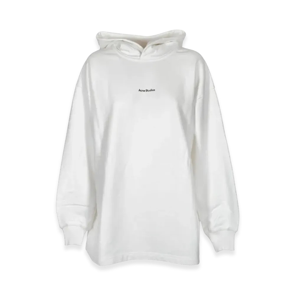 Acne Studios Logo Print Hooded Sweatshirt "Optic White"