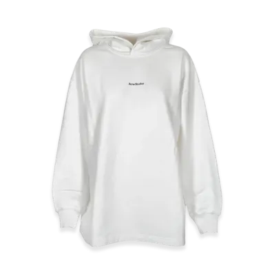 Acne Studios Logo Print Hooded Sweatshirt "Optic White"