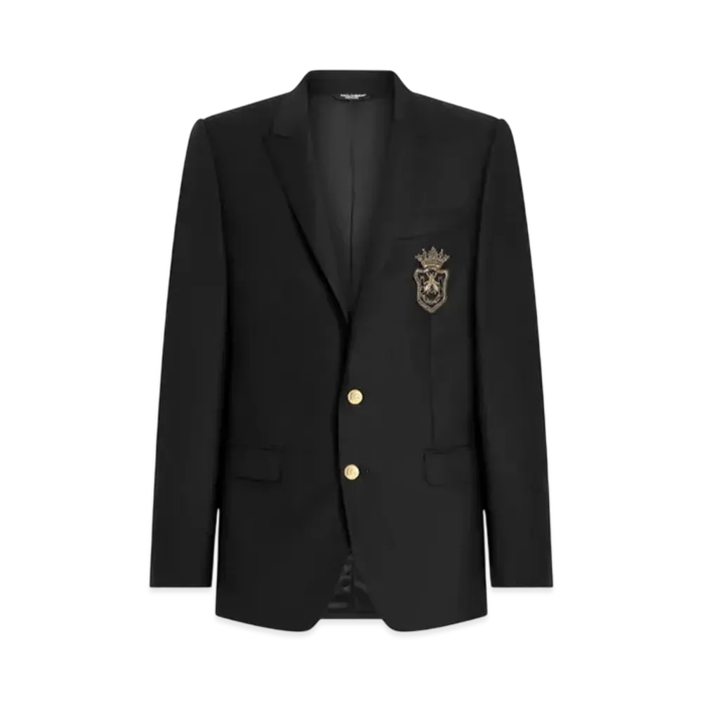 DOLCE&GABBANA Single-Breasted Martini-Fit Jacket With Patch "Black"