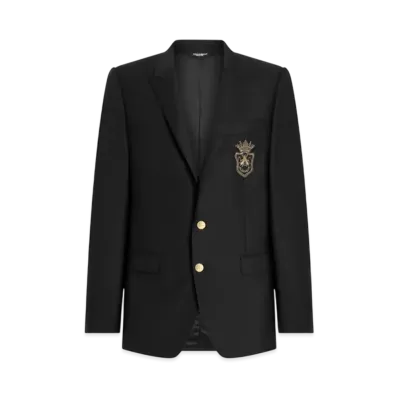 DOLCE&GABBANA Single-Breasted Martini-Fit Jacket With Patch "Black"