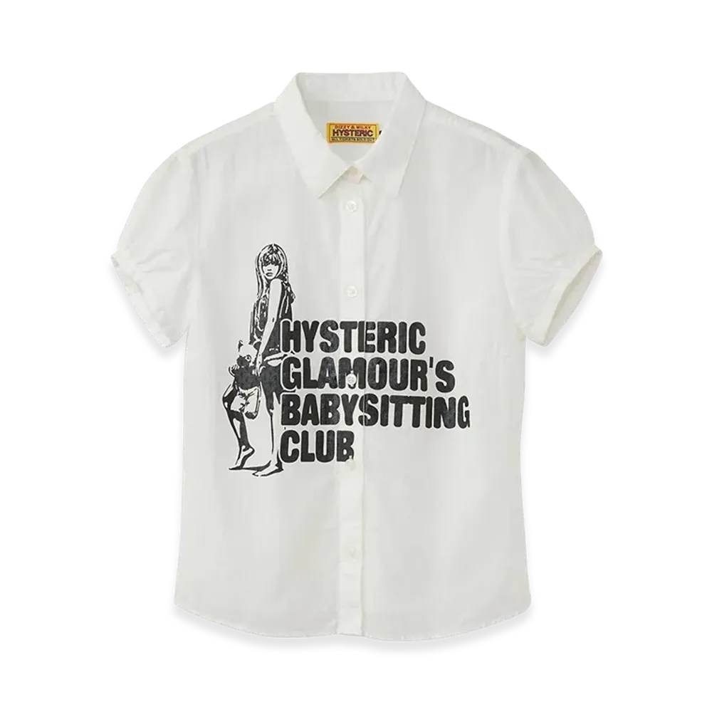 HYSTERIC GLAMOUR Babysitting Club Compact Shirt "White"
