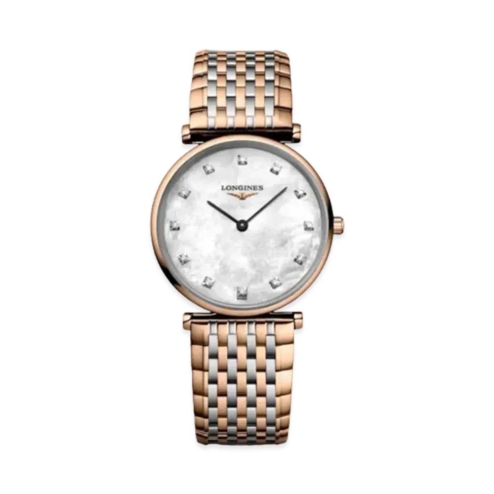 Longines La Grande Classique de Longines 29.00mm "White Mother-of-Pearl/Red/Stainless Steel" L4.512.1.97.7