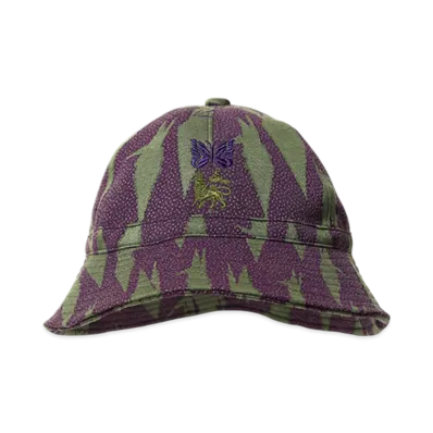 NEEDLES x Sasquatchfabrix. Bucket Hat "Origami Crane" "Purple/Green"
