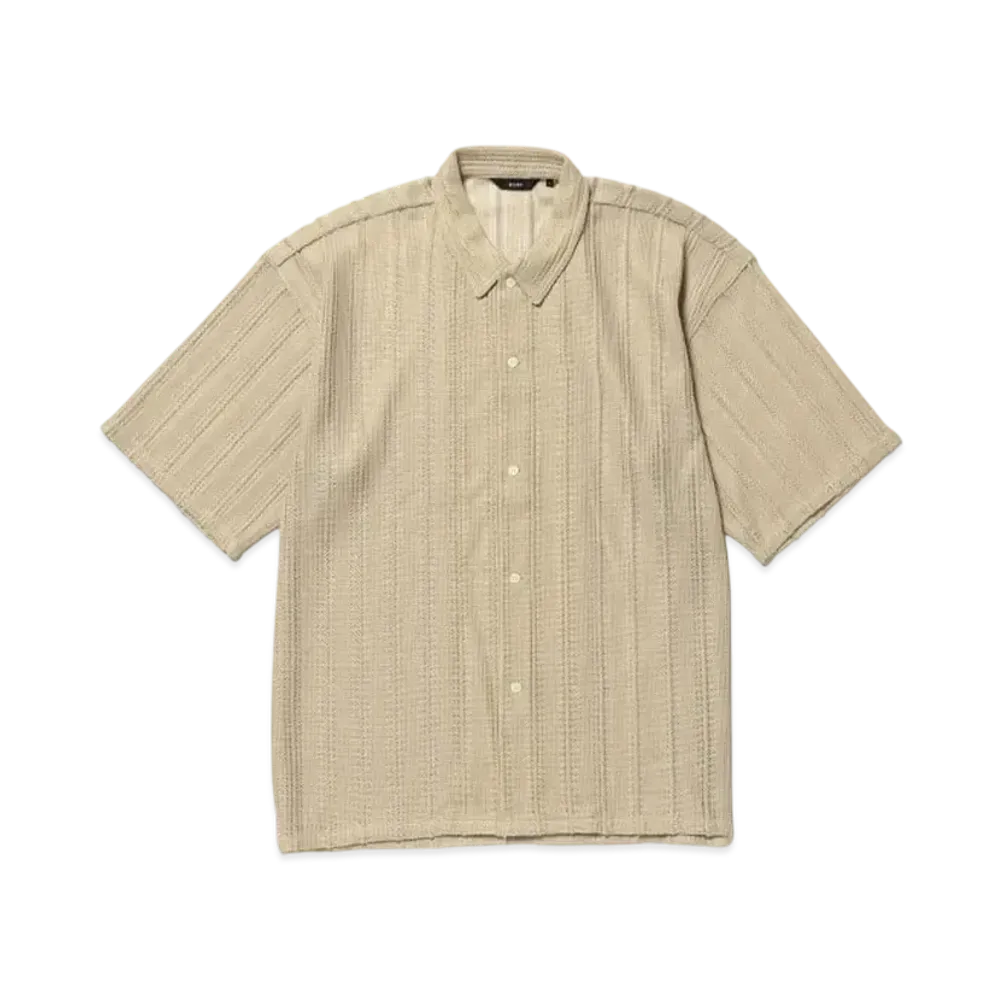 BEAMS Mesh Open Collar Shirt "Sand"