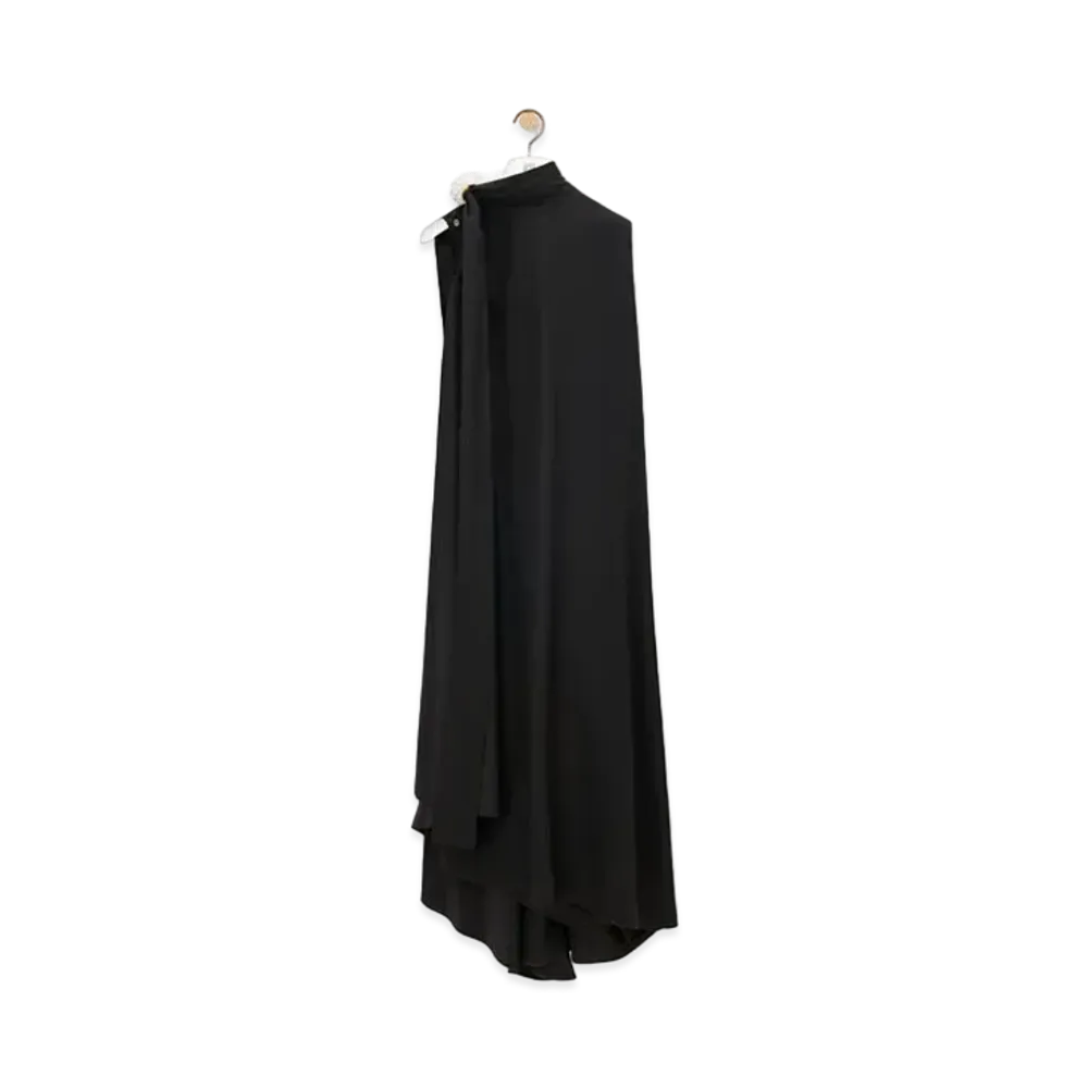 LOEWE Women's Ruffle Dress in Silk "Black"