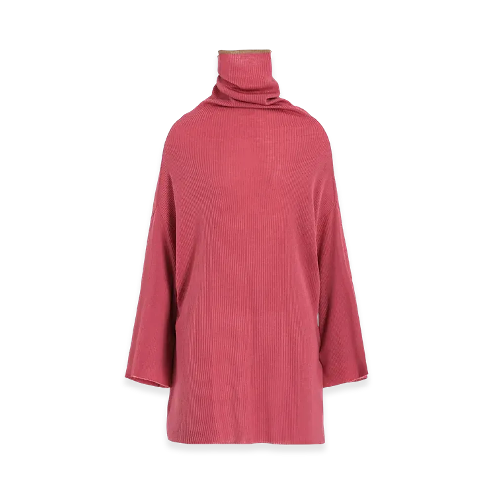 Y's x John Smedley Bottleneck Ribbed Knit "Pink"