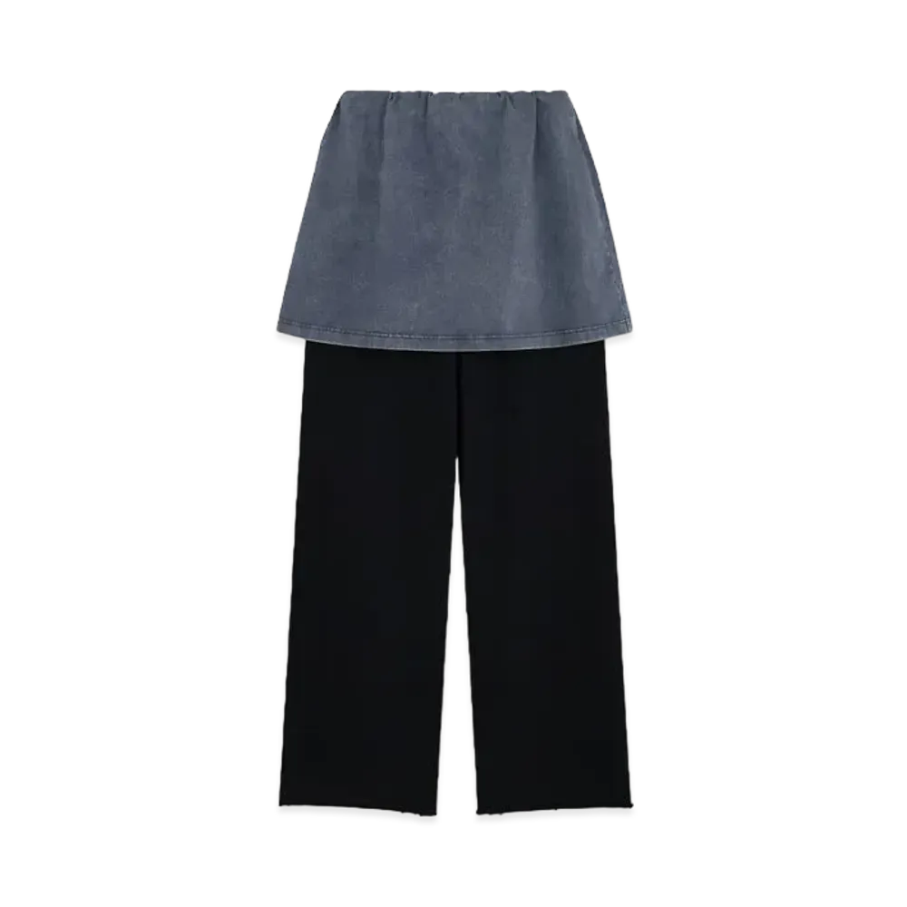 WE11DONE Layered Jersey Pants "Black"