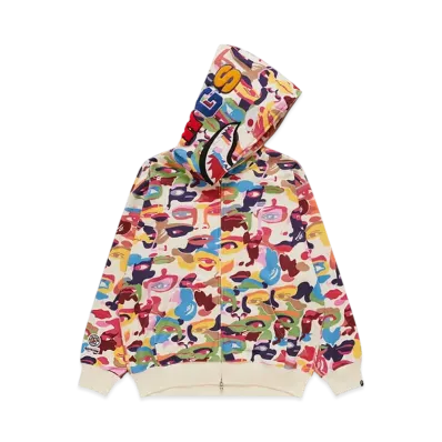 A BATHING APE Bape x Kidsuper Camo Shark Full Zip Hoodie "Multi"