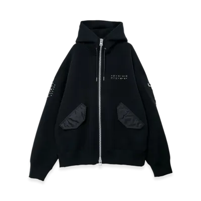 sacai Studded Sponge Sweat Hoodie "Black"