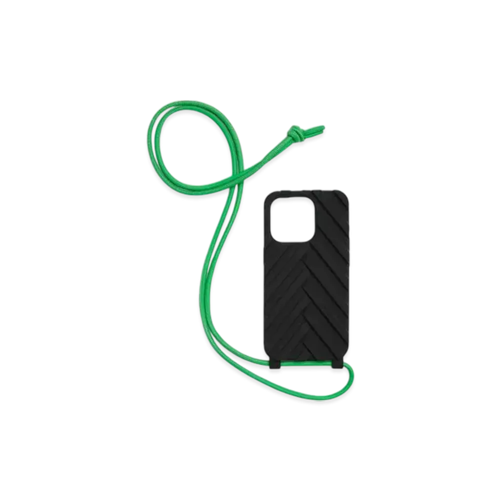 Bottega Veneta Strap Iphone 16 Pro Case "Black/Parakeet"