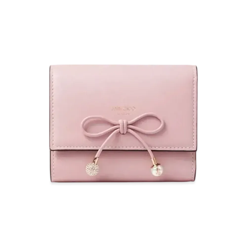 Jimmy Choo Malinda Leather Wallet "Rose/Light Gold"